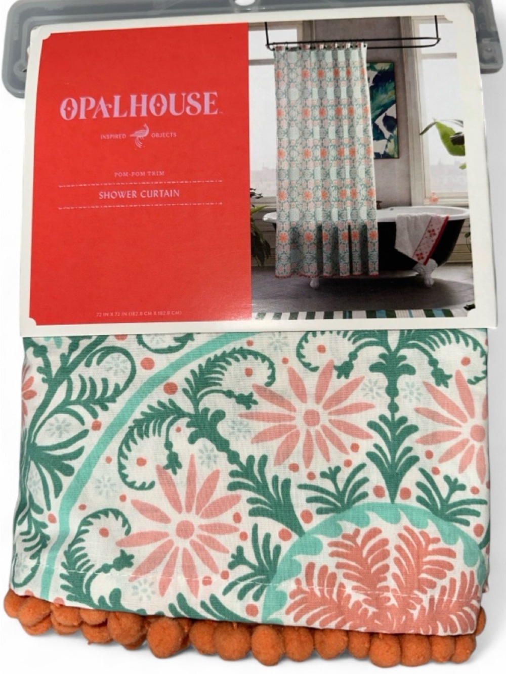 NWT Opalhouse Shower Curtain in Multicolor Medallion 100% Cotton